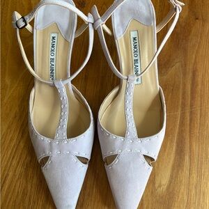 Manolo Blahnik Lavender Strappy Heels